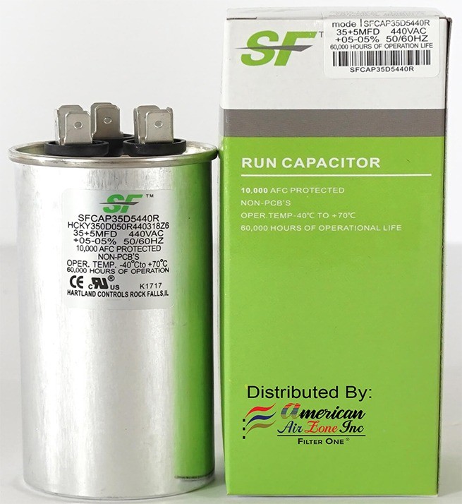 Fans or AC Compressors Oval 370/440 Volts 2-Pack Replaces other Brands Capacitors MicroFarad TRANE SF 20 MFD for Motors Run Capacitor .
