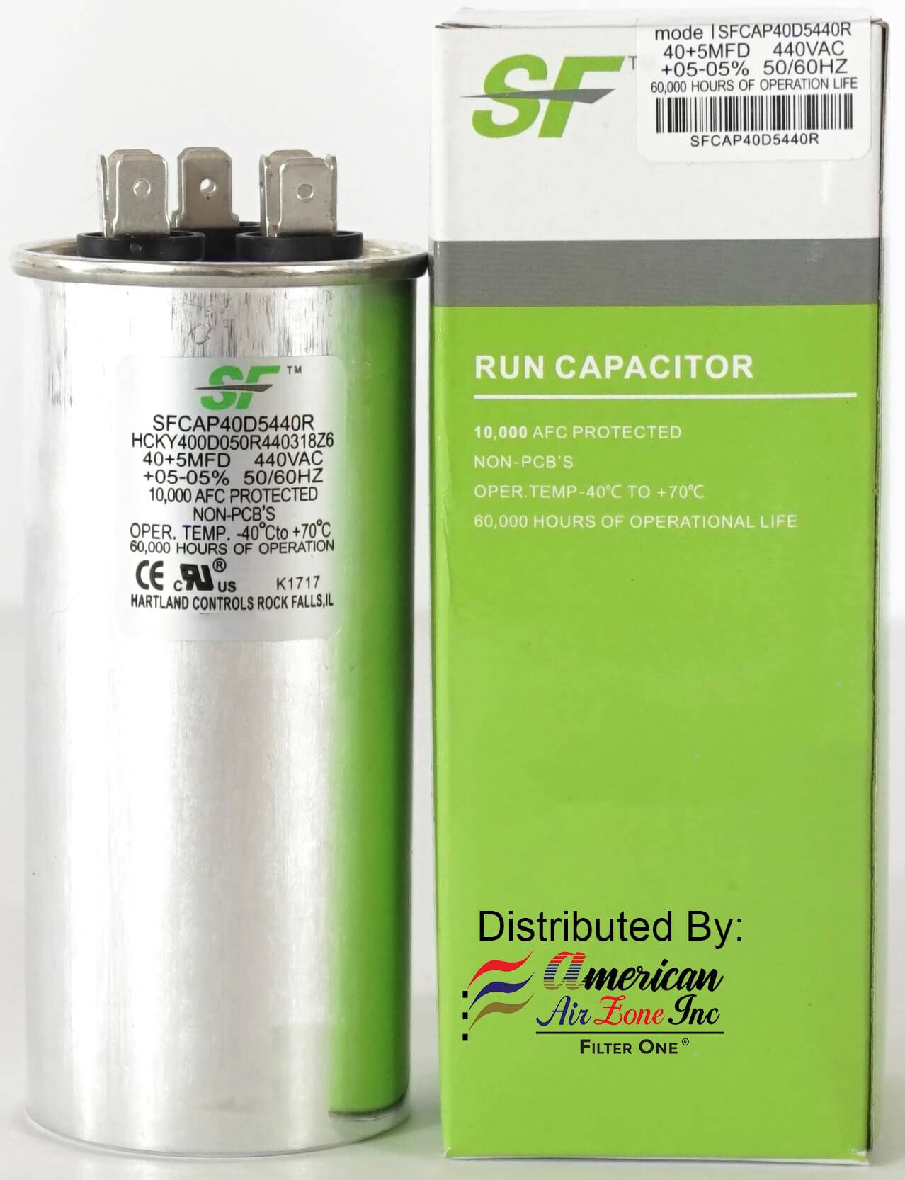 Replaces other Brands Capacitors Run Capacitor 370/440 Volts TRANE SF 3 MFD 2-Pack Fans or AC Compressors Oval for Motors MicroFarad 